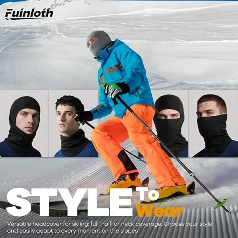 Fuinloth Black Winter Unisex Balaclava Sheisty Ski Mask